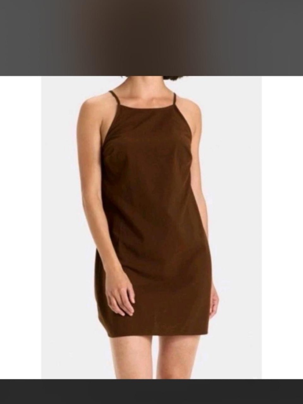 a new day Brown Mini Slip Dress with Thin Straps